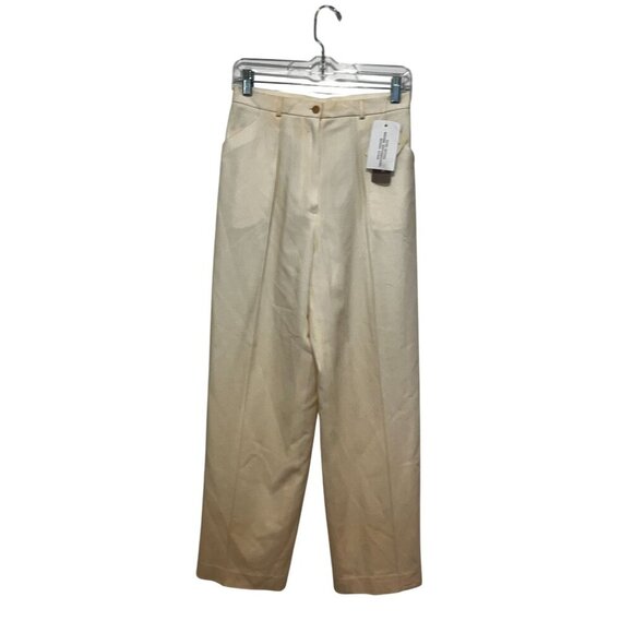 NWT Jones New York Cream High-Waist Pleated Wide Legs Women's Pants Size 8P - Picture 1 of 10